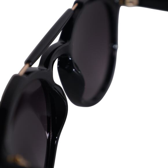 Velvet Eyewear AMELIA Round Aviator Sunglasses - Black / Gray Fade - NWT - Picture 9 of 10